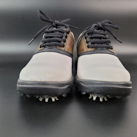 FJ FootJoy GreenJoys Men Sz 7 M Golf Shoe Soft Spikes White Brown 45516 EUC - Picture 4 of 12